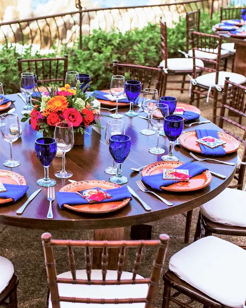 Banquet Tables 3 round rustic banquet table